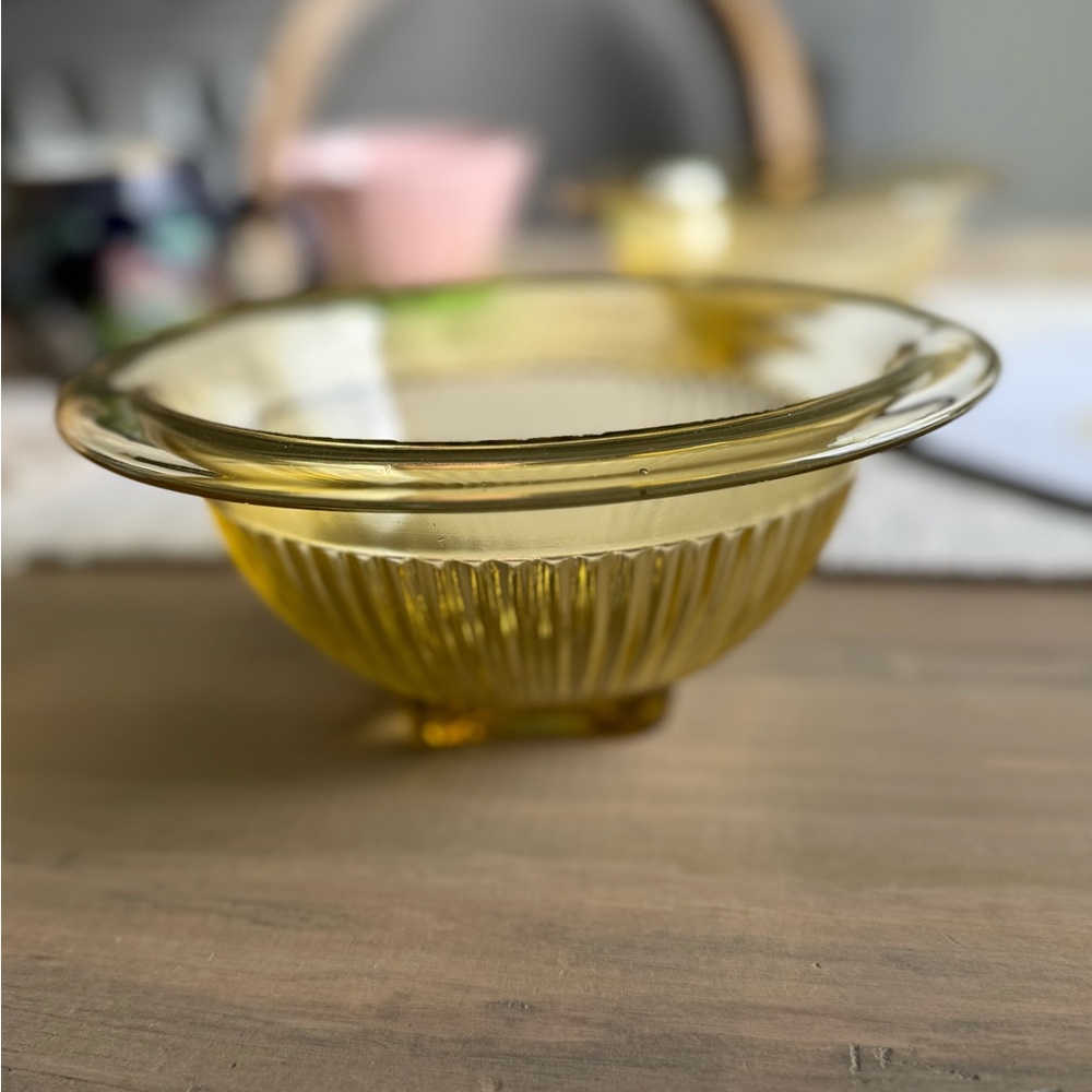 COPY - Vintage Amber Depression Glass Bowl (2 available)
